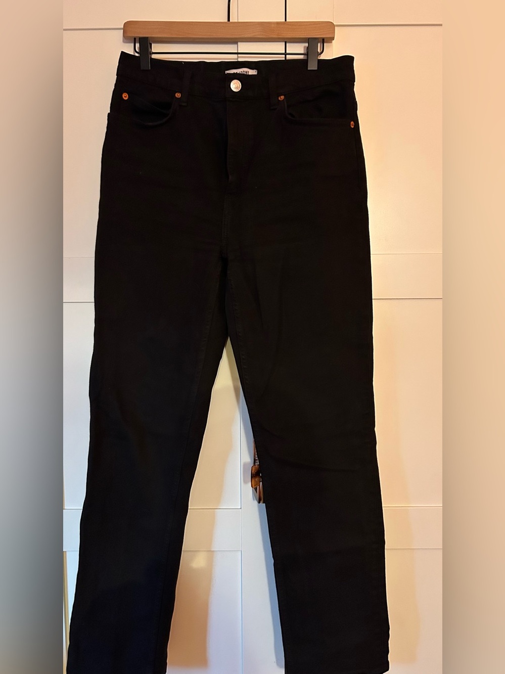 Re/Done womens Black  Straight Jeans